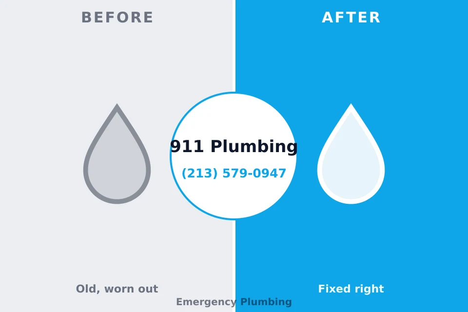 Before and after: plumbing repair Melrose Park, PA